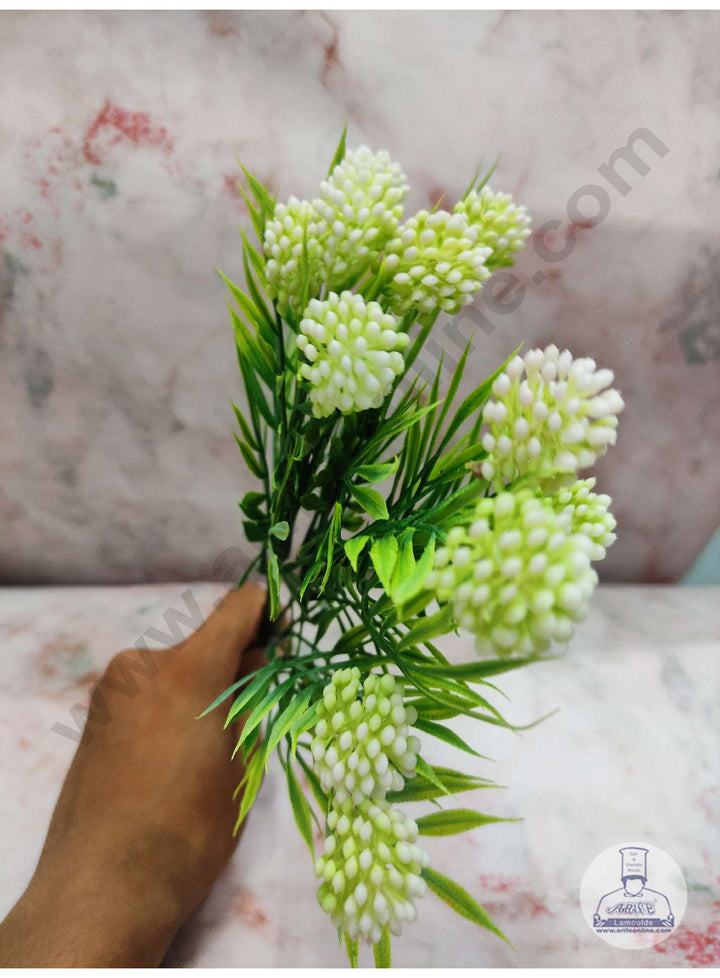 Cake Decor™ Gypsy Craspedia Artificial Flower For Cake Decoration – White