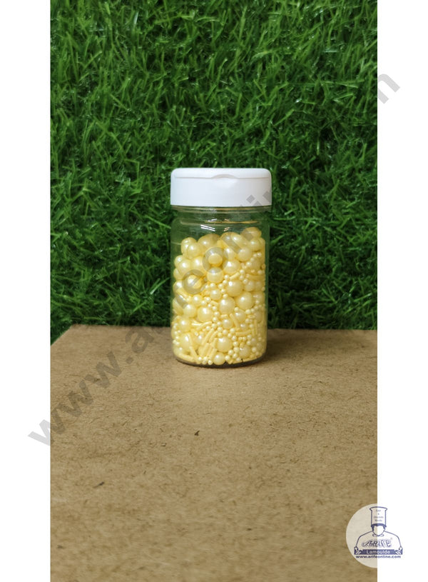 CAKE DECOR™ Sugar Candy - Mix Size Yellow Balls with Vermicelli Candy - 50 gm