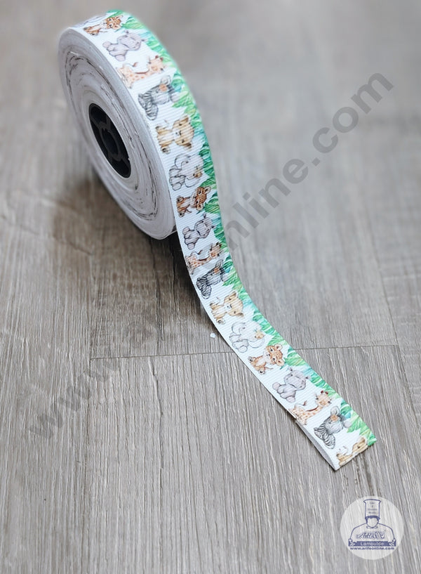 CAKE DECOR™ 1 Roll Jungle Theme Ribbon | Gift Wrapping | Hamper Decoration (SBR-PR-028)