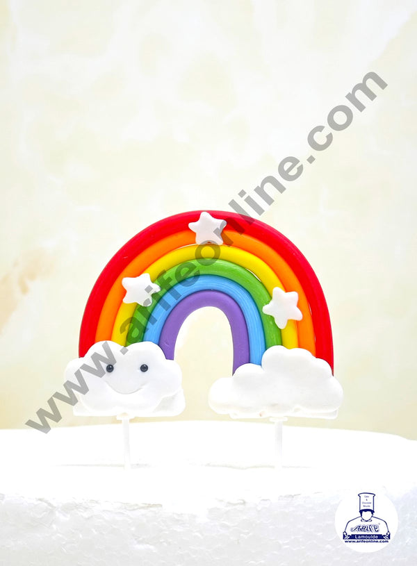 CAKE DECOR™ 1 Pieces Rainbow with Cloud & Stars Cake Toppers