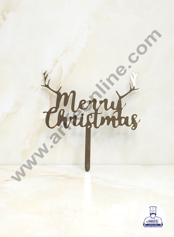 CAKE DECOR™ 5 inch Acrylic Merry Christmas Cutout Cake Topper Cake Decoration