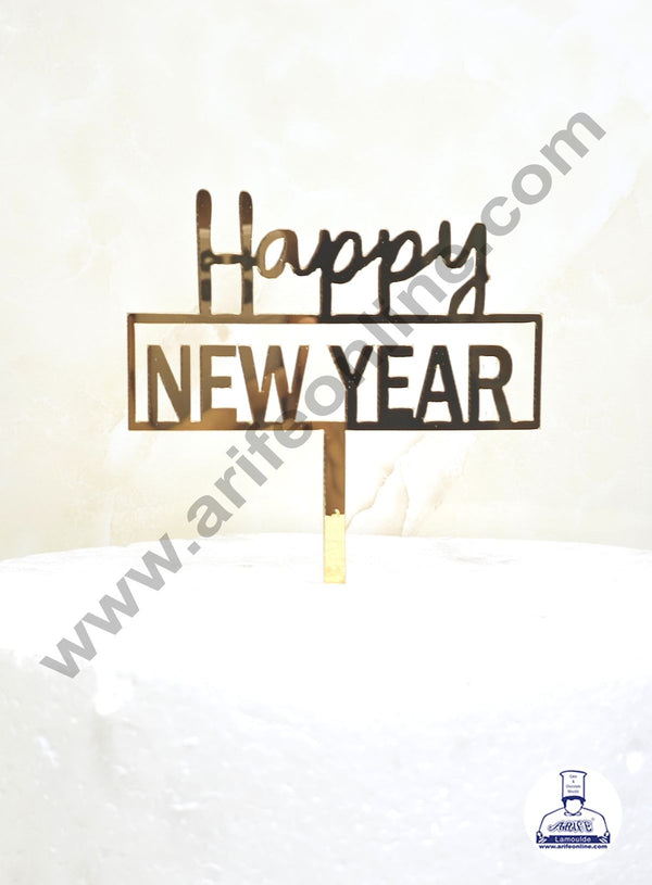 CAKE DECOR™ 5 inch Acrylic Happy New Year Cutout Cake Topper Cake Decoration