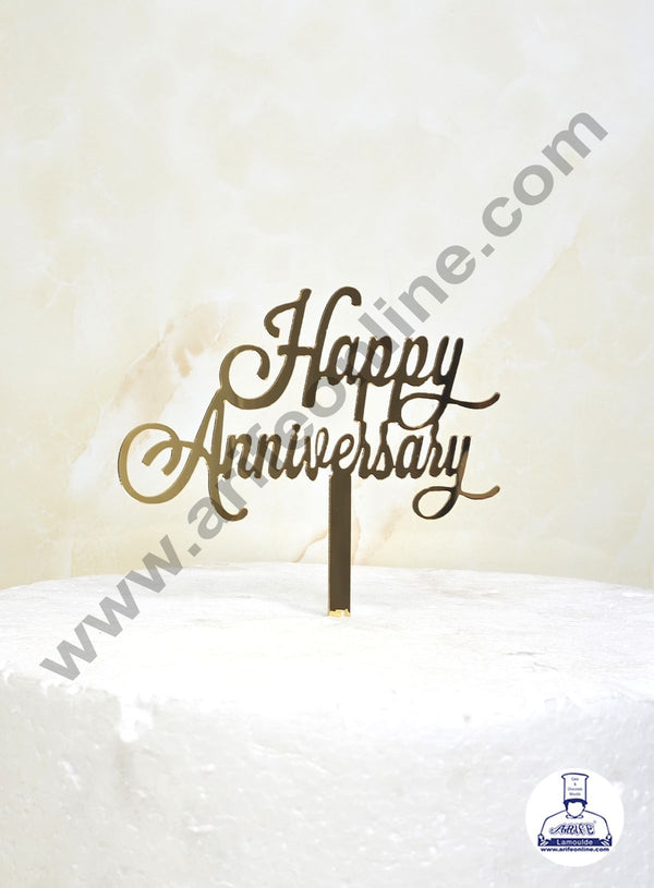 CAKE DECOR™ 5 inch Acrylic Happy Anniversary Cutout Cake Topper Cake Decoration