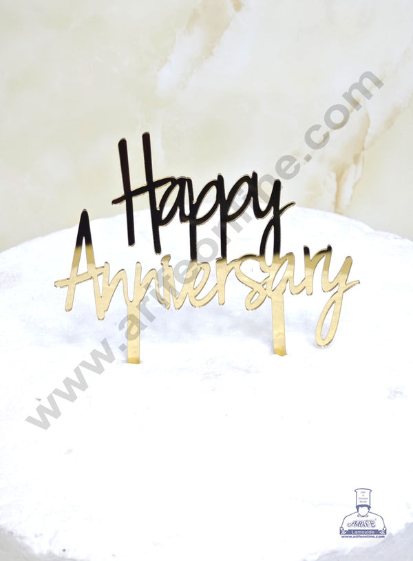 CAKE DECOR™ 5 inch Acrylic Happy Anniversary Cutout Cake Topper Cake Decoration