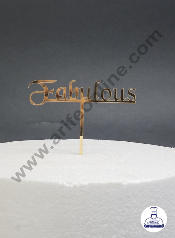 CAKE DECOR™ 5 inch Golden Acrylic Fabulous Cake Topper Cake Decoration Dessert Decoration