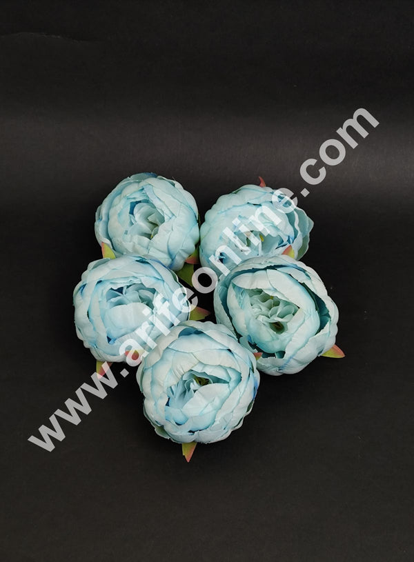 CAKE DECOR™ Large Blue Artificial Flower For Cake Decoration - Blue ( 5 pc pack )