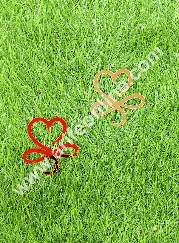 CAKE DECOR™ Red & Gold Acrylic Love Infinity Design Cutout Cake Topper - 2 pc Pack