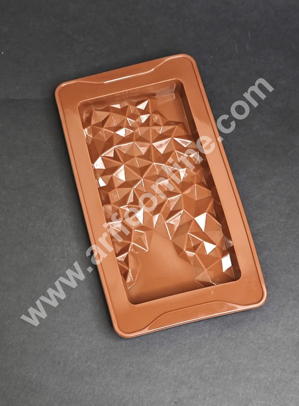 CAKE DECOR™ 1 Cavity Deep Crystal Design Kunafa Chocolate Bar Silicone Mould | Pistachio Kunafa Chocolate Bar Mould (Design-11)