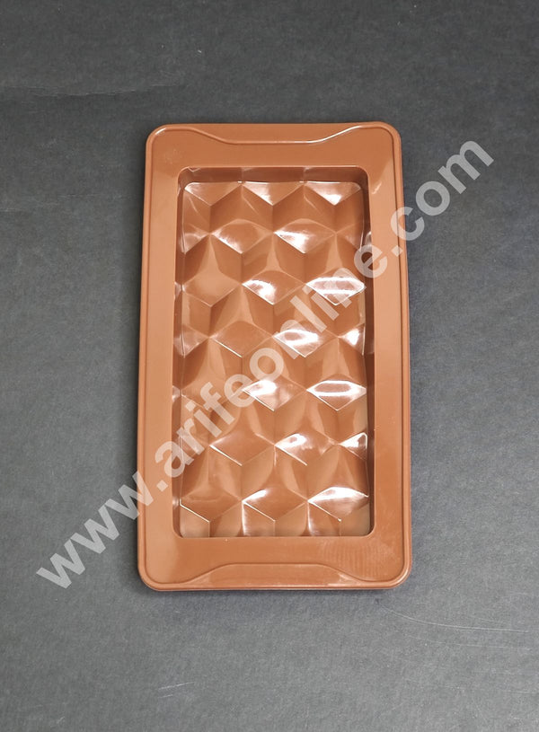 CAKE DECOR™ 1 Cavity Deep Diamond Kunafa Chocolate Bar Silicone Mould | Pistachio Kunafa Chocolate Bar Mould (Design-09)