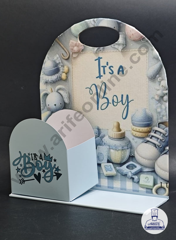 It's a Boy Blue Foldable Cake and Flower Hamper - CAKE DECOR™