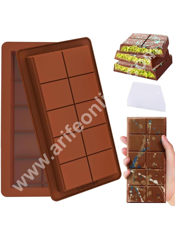 CAKE DECOR™ 1 Cavity Kunafa Chocolate Bar Silicone Mould | Pistachio Kunafa Chocolate Bar Mould | Design-01