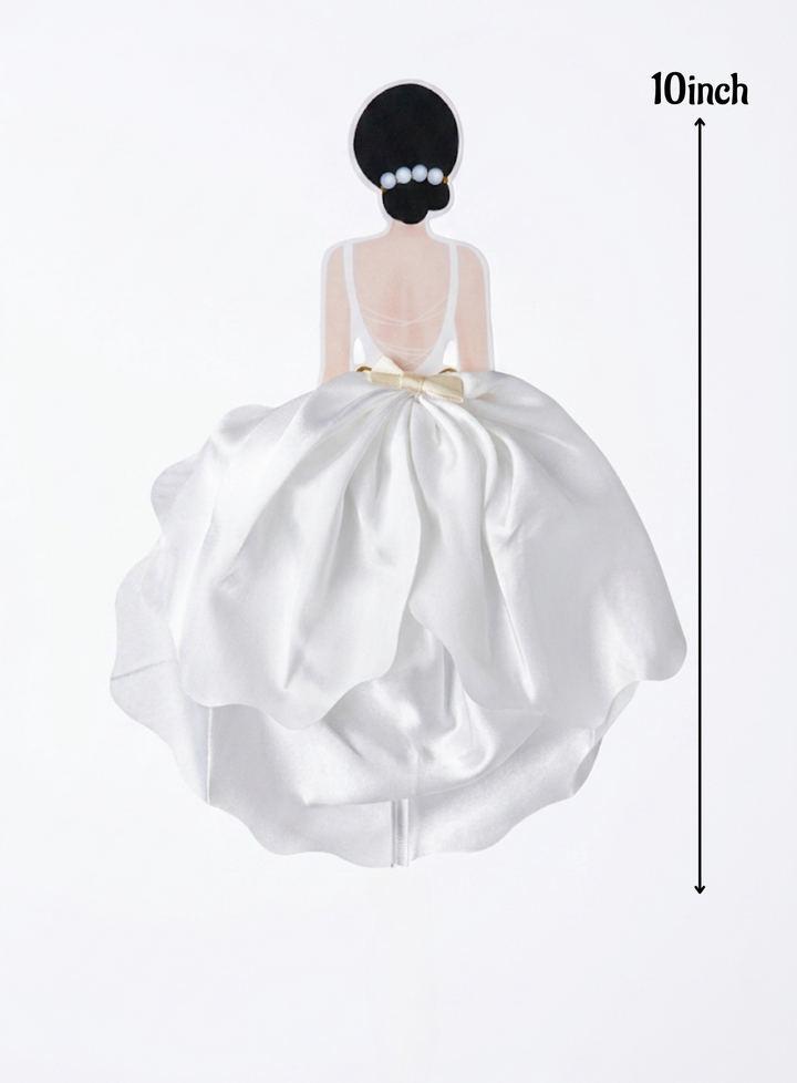 Lady in White Gown Cake Topper - 10 inch | Girl Cake Decoration with D –  Arife Online Store