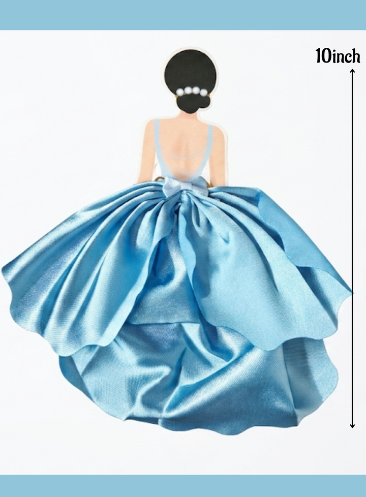 Lady in Blue Gown Cake Topper - 10 inch | Girl Cake Decoration with Dr –  Arife Online Store