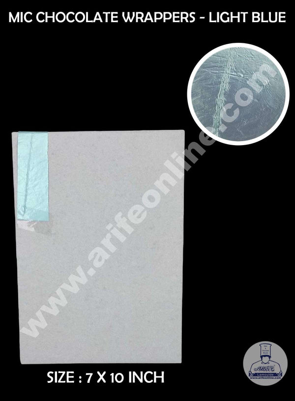 CAKE DECOR™ MIC Aluminum Foil Chocolate Wrapper - Light Blue (7x10 Inch)