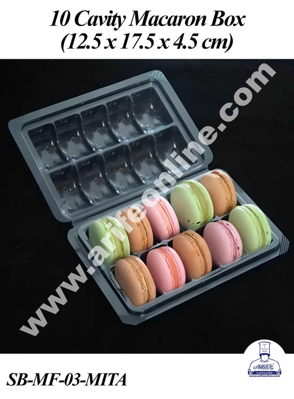 CAKE DECOR™ PVC 10 Macaron Box | Mini Donuts | Dessert Package - (5 Pcs Pack)