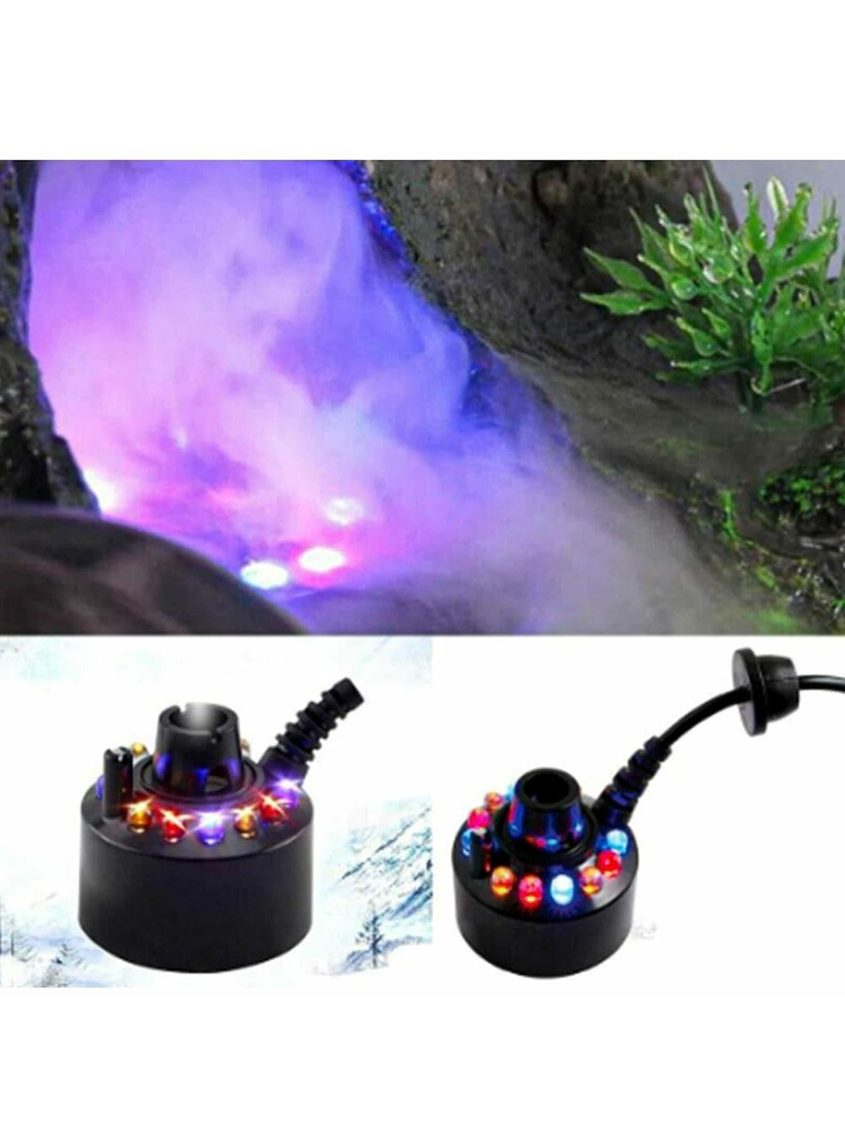 Home Mist Maker Water Fogger Fog Atomizer Machine with 12 Colorful LED ...
