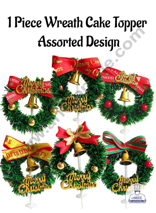 CAKE DECOR™ 1 Piece Mini Wreath Cake Topper - Assorted Design (SBT-C-016)