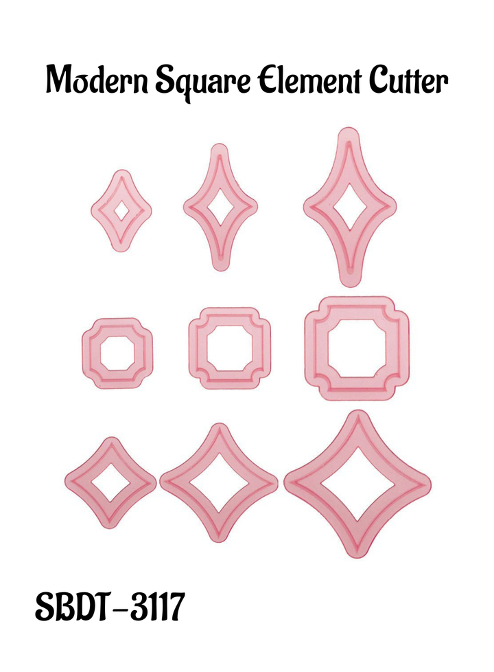 Home Cake Decor 9pcs Modern Square Element Cutter Set Cookie Cutter ...