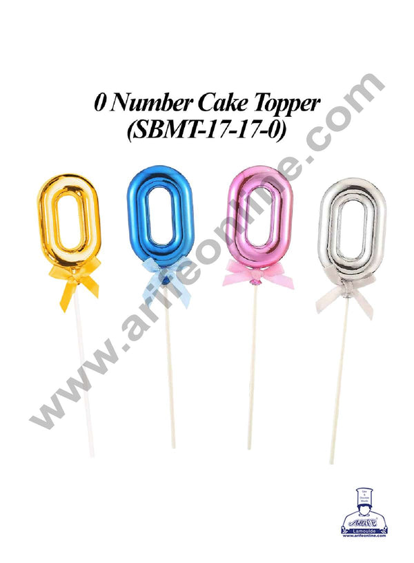 CAKE DECOR™ Plastic Balloon Style 0 Number Cake Topper - 1 Piece