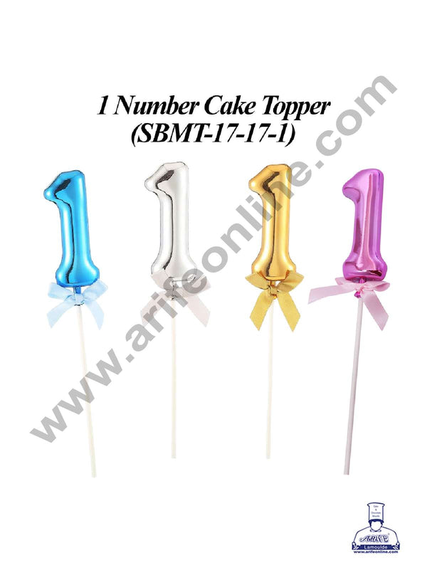 CAKE DECOR™ Plastic Balloon Style 1 Number Cake Topper - 1 Piece