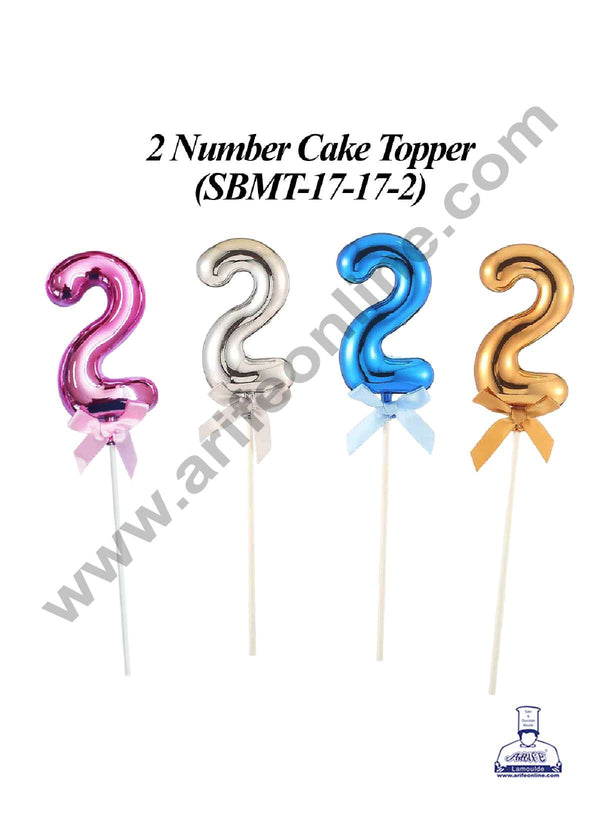 CAKE DECOR™ Plastic Balloon Style 2 Number Cake Topper - 1 Piece