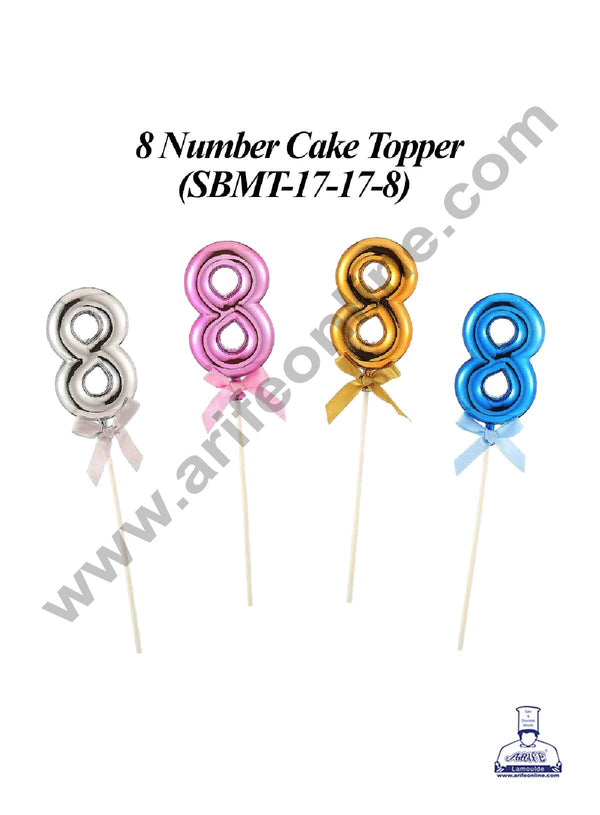 CAKE DECOR™ Plastic Balloon Style 8 Number Cake Topper - 1 Piece