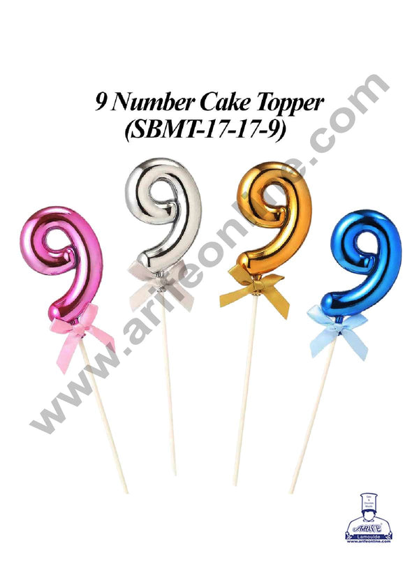 CAKE DECOR™ Plastic Balloon Style 9 Number Cake Topper - 1 Piece