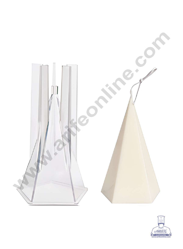 CAKE DECOR™ 3D Acrylic 1 Cavity Hexagonal Shape Cone Acrylic Candle Moulds SBACM-P5