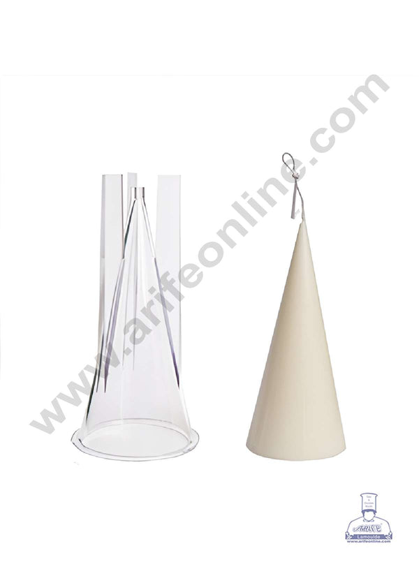 CAKE DECOR™ 3D Acrylic 1 Cavity Cone Shape Acrylic Candle Moulds SBACM-P6