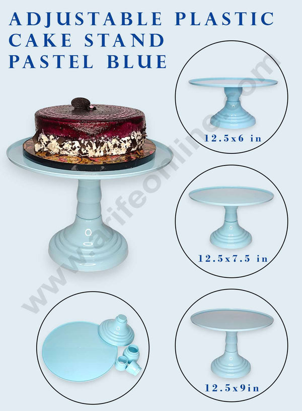 CAKE DECOR™ Adjustable Plastic Cake Stand | Cupcake Stand | Display Stand - Pastel Blue