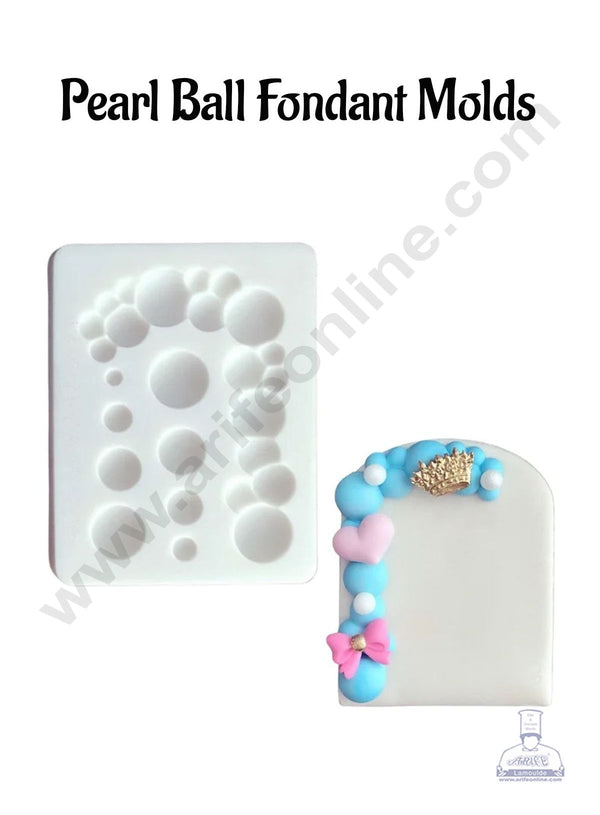 Cake Decor Silicone 1 Cavity Pearls Ball Shape Silicone Fondant And Marzipan Mould (SBSP-FM-138)