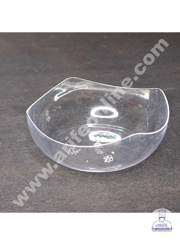 CAKE DECOR™ Mini Clear Bowl Plastic Serving Tray | Dip Tray - 10 pcs Pack