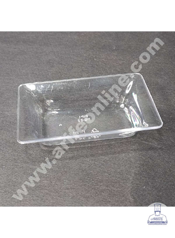 CAKE DECOR™ Mini Clear Rectangle Plastic Serving Tray | Dip Tray - 10 pcs Pack