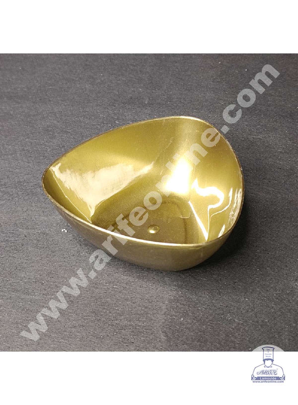 CAKE DECOR™ Mini Dark Gold Triangle Shape Plastic Bowl | Dip Bowl - 10 pcs Pack