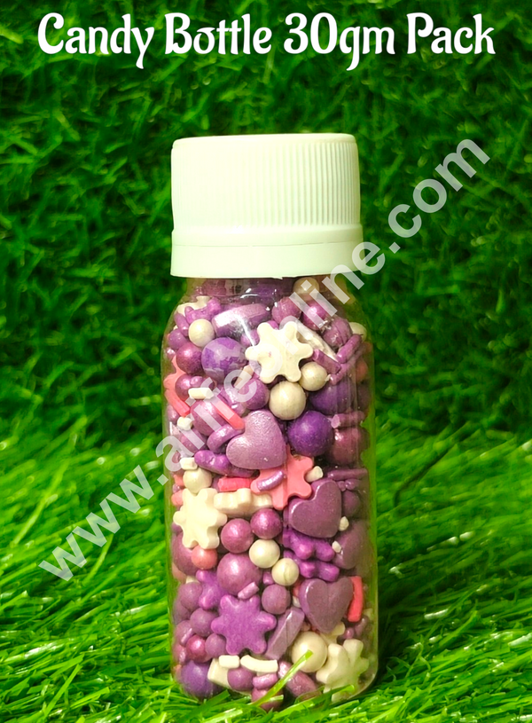 CAKE DECOR™ Sugar Candy - Pink Snowflake And Purple Heart Mashup Sprinkles and Candy- 30 gm