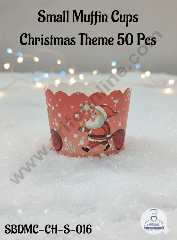 CAKE DECOR™ Deep Muffin Cup Christmas Theme | Muffin Cupcake Liners (50Pcs Pack) Design-16