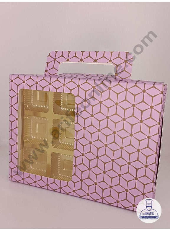 CAKE DECOR™ 12 Cavity 3D Cube Print Chocolate Box with Cavity, Clear W ...