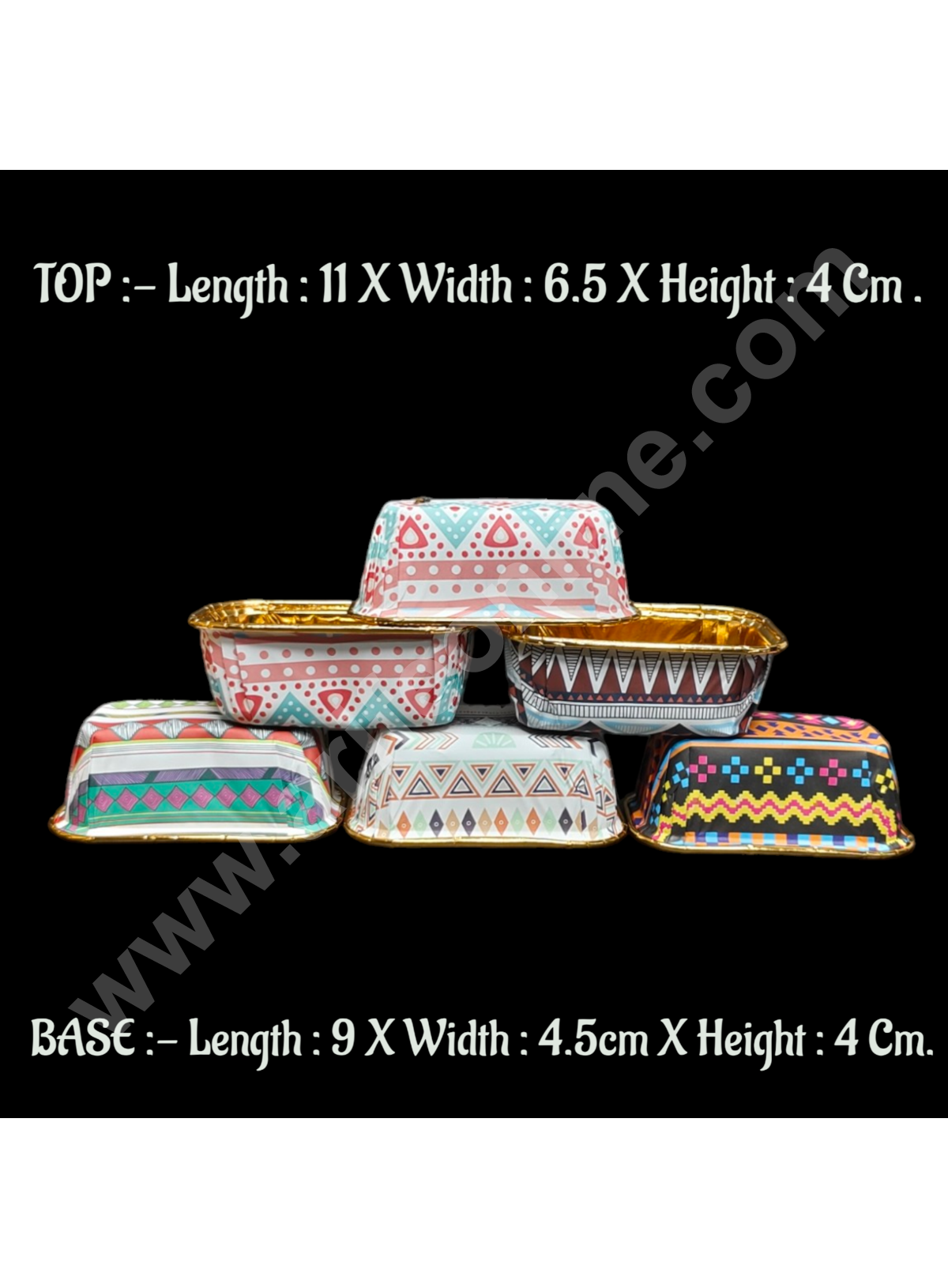 Cake Decor Rectangle Plum Direct Bakeable Cups With Plastic Golden Coa ...