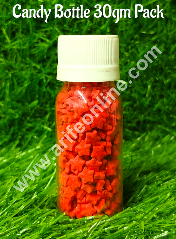 CAKE DECOR™ Sugar Candy - Red Color Star Sprinkles and Candy- 30 gm