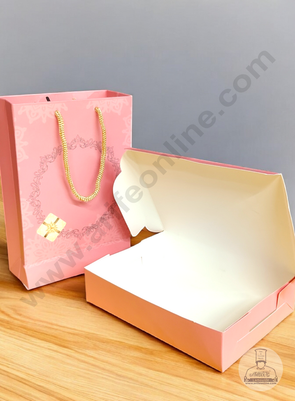 CAKE DECOR™ 2 Pieces Pink Hamper Box Set &nbsp;| Gift Bag | Chocolate Box | Birthday | for all occasions like Rakhi Ganesh chaturthi and Diwali