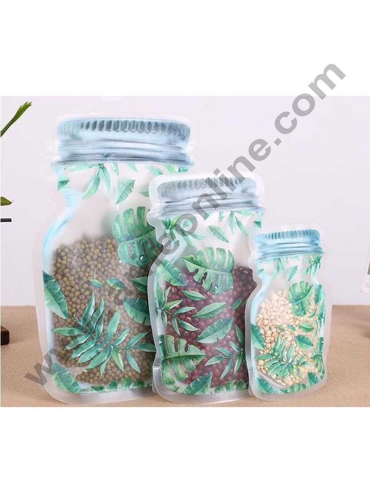 Cake Decor Green Leaf Bottle Pouch Shape Plastics and Chocolate Dry Fruit Random Color (Pack of 10)