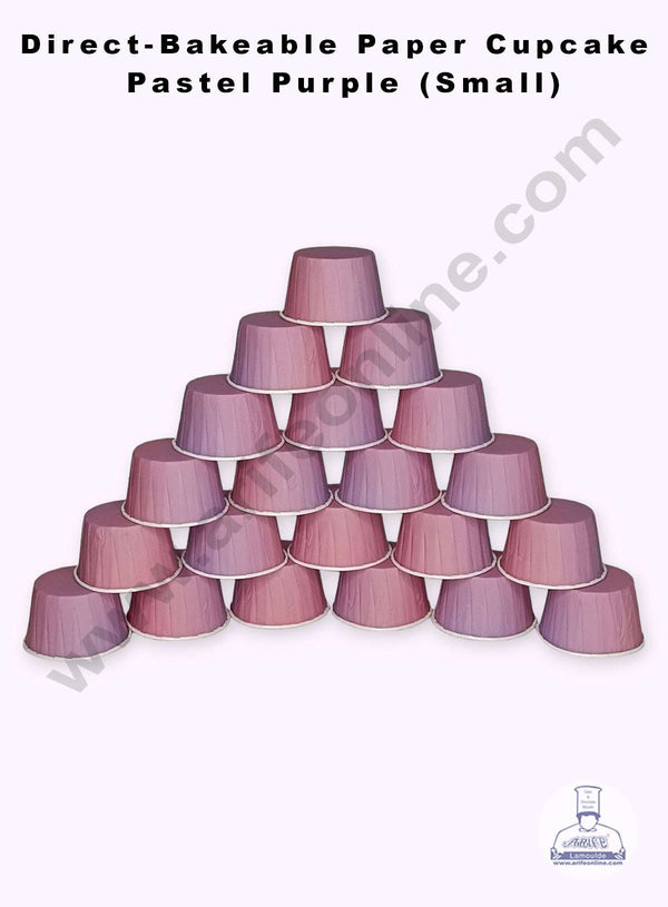 CAKE DECOR™ Pastel Purple Gradient Direct Bake-able Paper Muffin Cups - Small (50 Pcs)