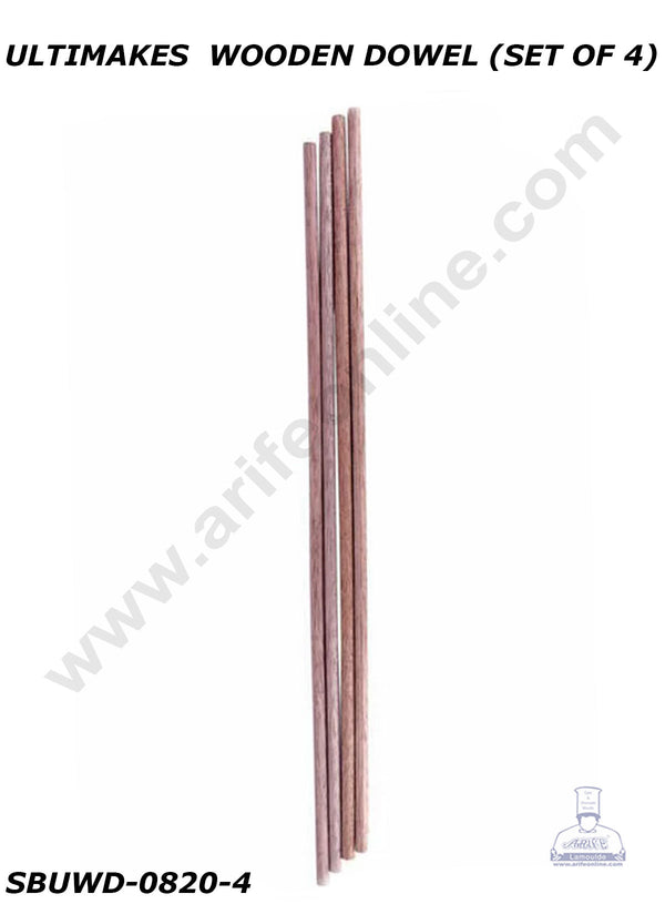 Ultimakes 4 Pcs Wooden Dowel 20 inch Tall