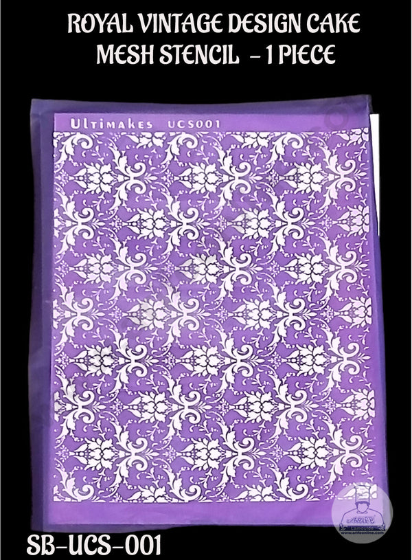 ULTIMAKES ROYAL VINTAGE DESIGN MESH CAKE STENCIL  1 PIECE