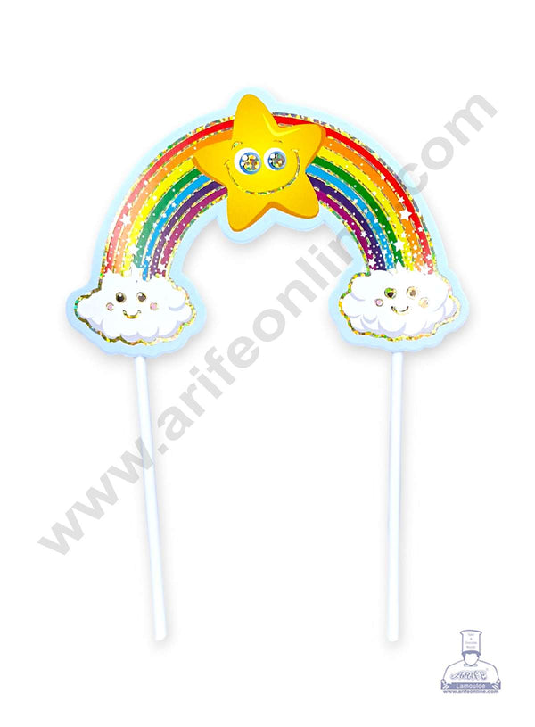 CAKE DECOR™ Rainbow with Clouds & Star Paper Cake Topper (SB-PT-UCS)