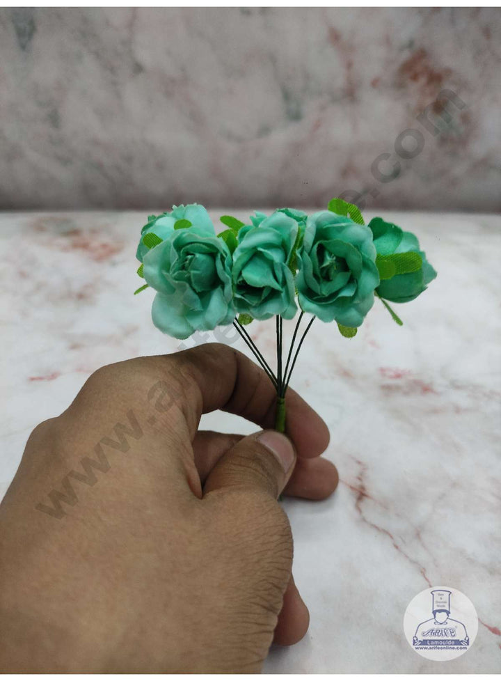 Cake Decor™  6 Pcs Mini Rose Bunch – Green