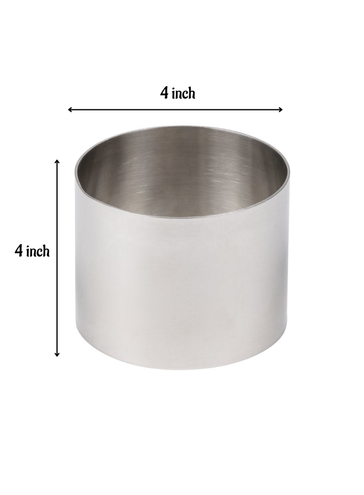 Home Round Cake Ring and Burger Ring Stainless Steel Heavy Ring (4 inch ...