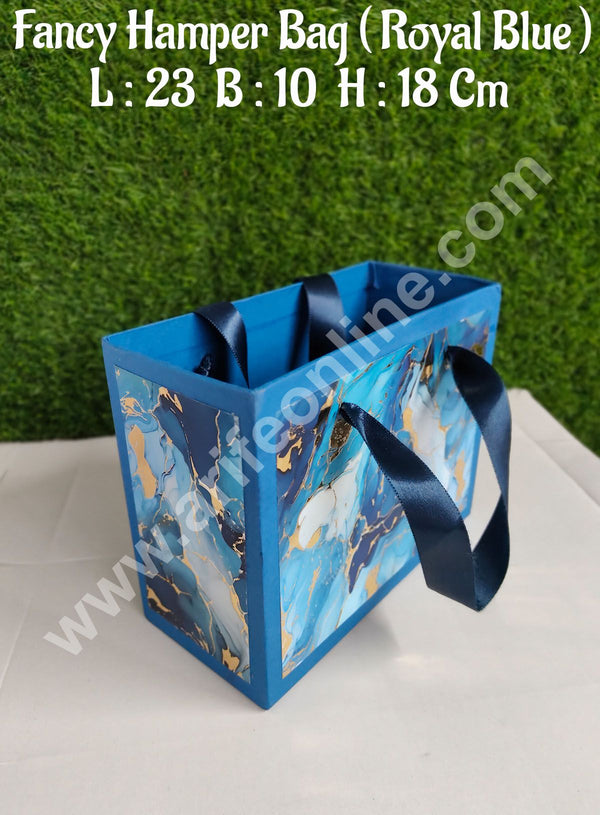 CAKE DECOR™ Royal Blue Fancy Hamper Bag For for Birthday, Wedding, Celebrations, Party, Christmas Gifts (1 Pc Pack)