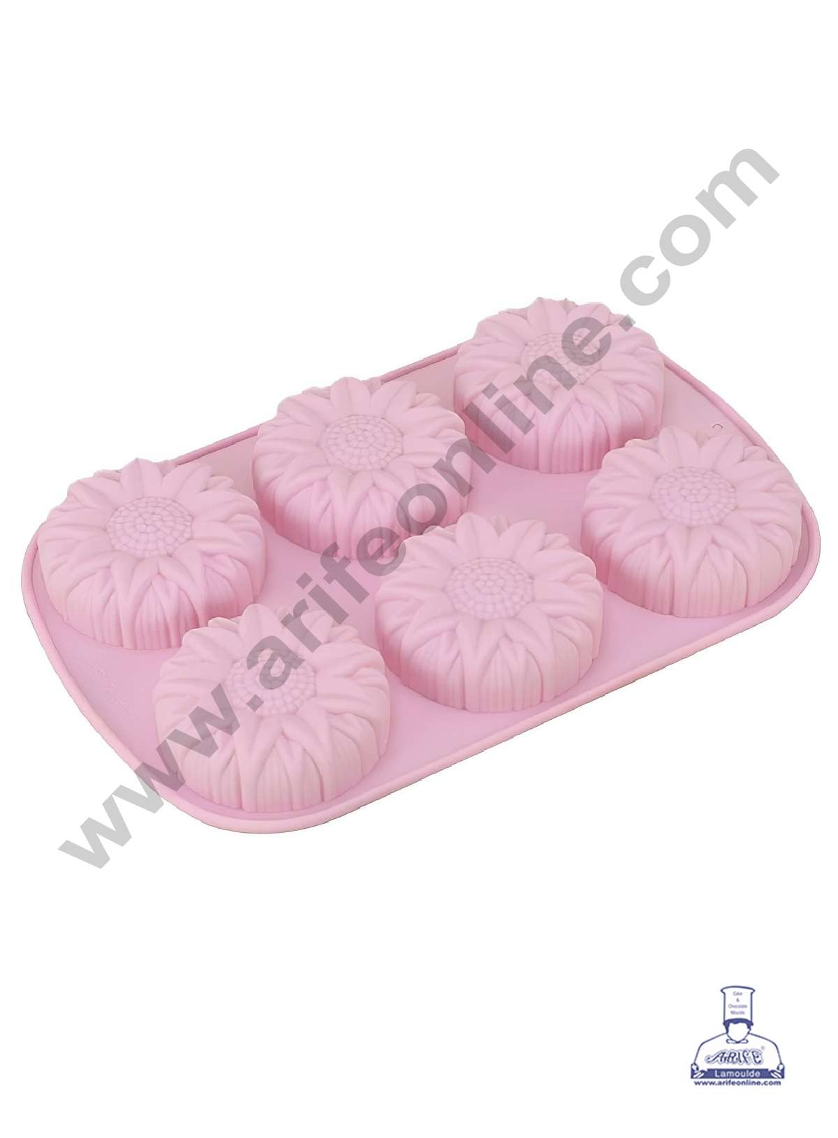 CAKE DECOR™ 6 Cavity Big Sunflower Silicon Moulds Muffin Mould – Arife ...