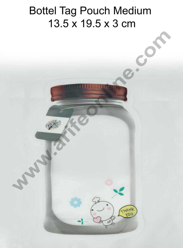 Cake Decor Bottle Cap Tag Pouch Shape Plastics and Chocolate Dry Fruit Random Color (Pack of 10) - Medium